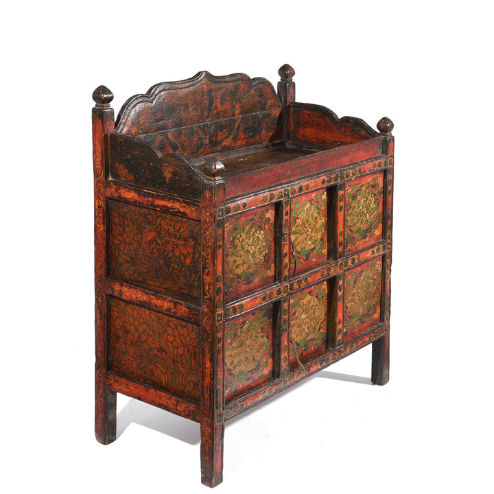 Painted 'Pegam' Altar Cabinet From Tibet - 18thC