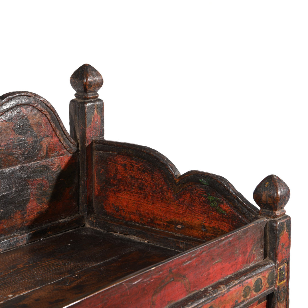 Painted 'Pegam' Altar Cabinet From Tibet - 18thC