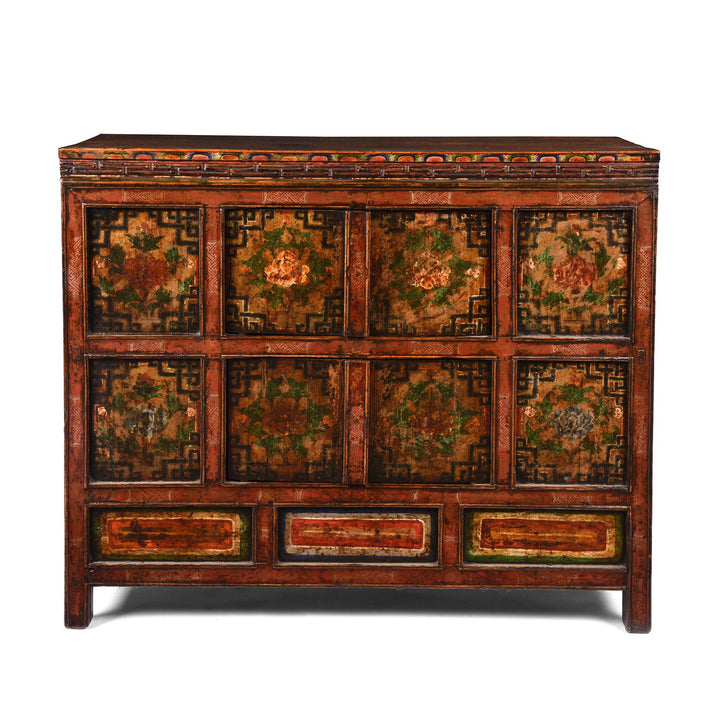 Painted Altar Cabinet From Tibet - 19thC | Indigo Oriental Antiques