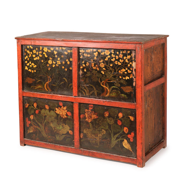 Painted Altar Cabinet From Tibet  - 19thC