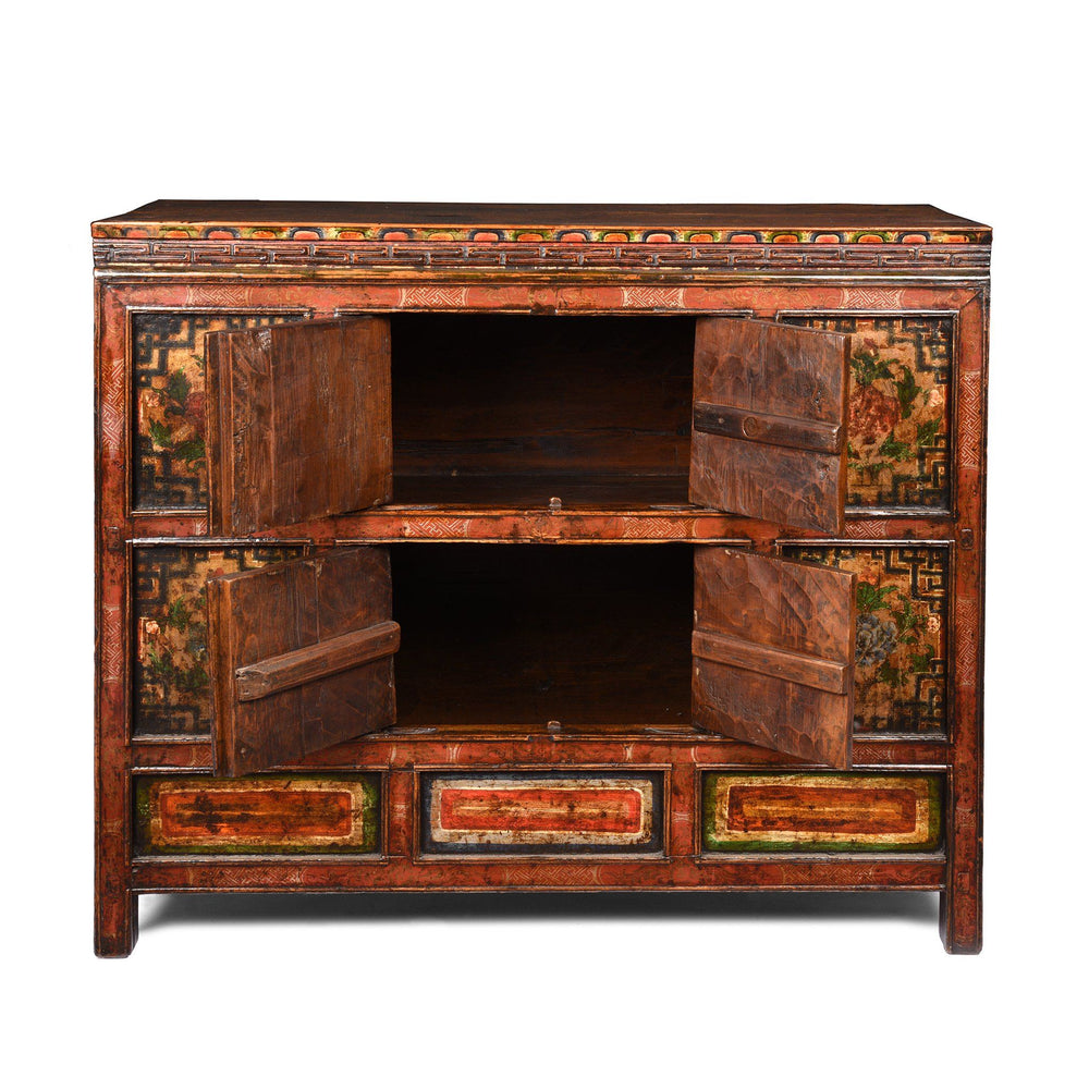 Painted Altar Cabinet From Tibet - 19thC | Indigo Oriental Antiques