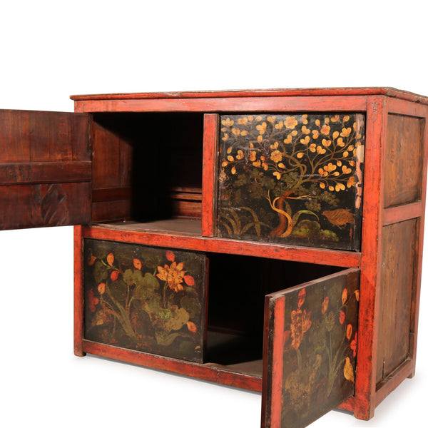 Painted Altar Cabinet From Tibet  - 19thC