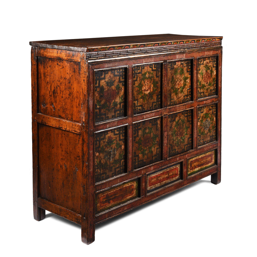 Painted Altar Cabinet From Tibet - 19thC | Indigo Oriental Antiques