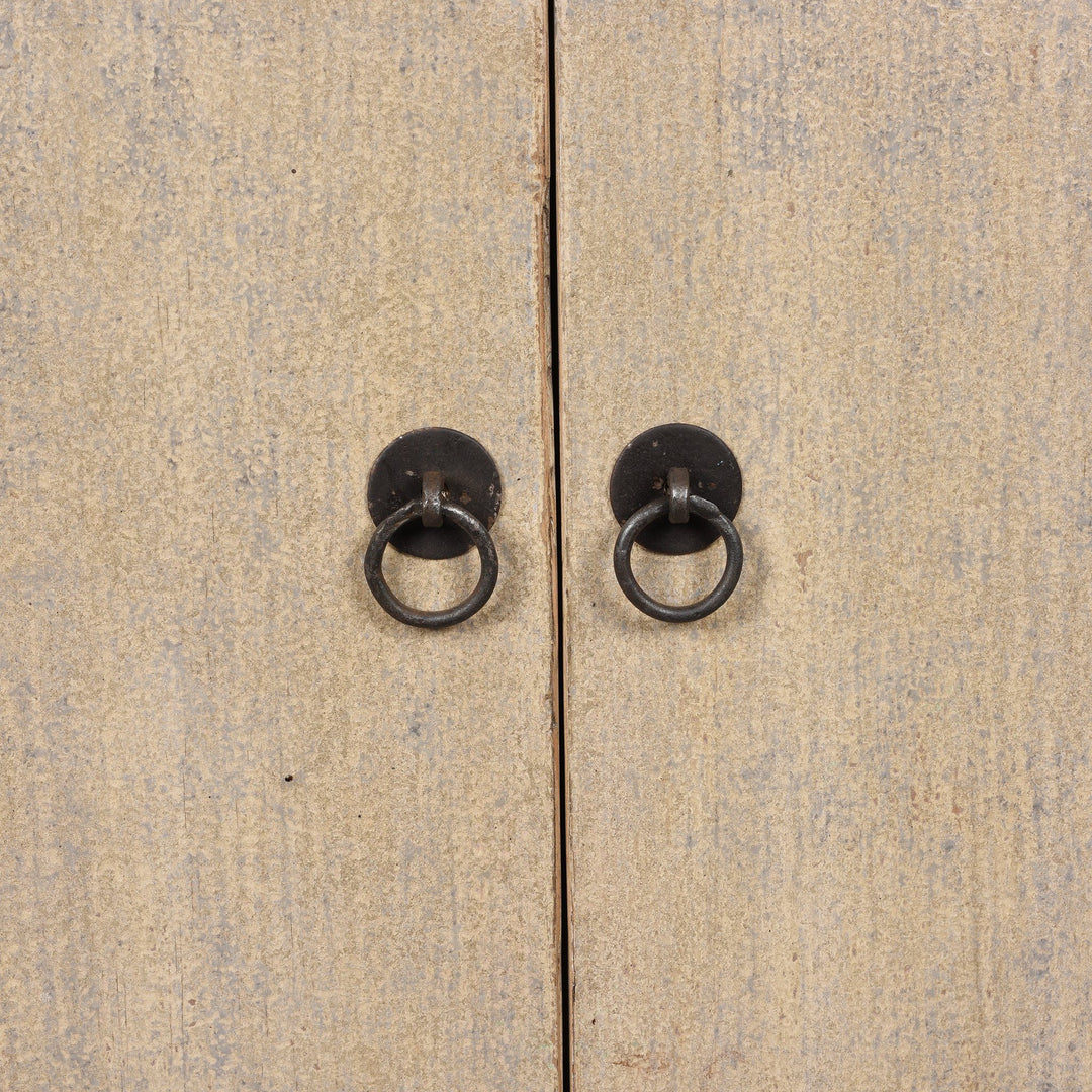 Handle Detail Of Painted Chinese Side Cabinet Made From Reclaimed Pine | Indigo Antiques