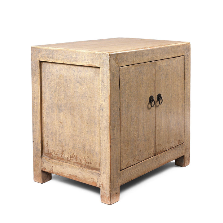 Side View Of Painted Chinese Side Cabinet Made From Reclaimed Pine | Indigo Antiques
