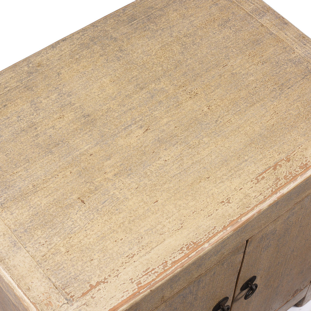 Surface Detail of Painted Chinese Side Cabinet Made From Reclaimed Pine | Indigo Antiques