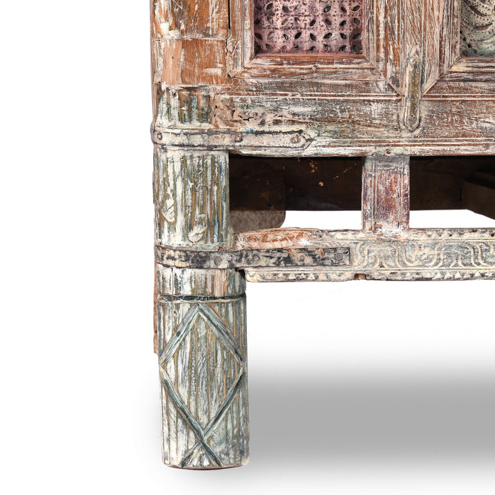 Carved Painted Teak Dowry Chest - Damchiya From Kutch | Indigo Antiques