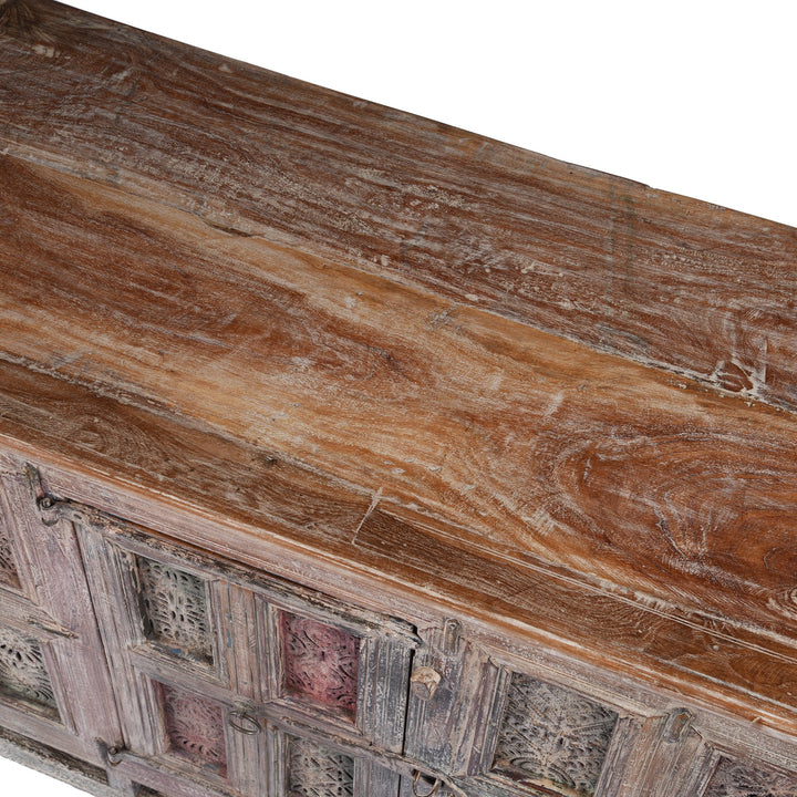 Carved Painted Teak Dowry Chest - Damchiya From Kutch | Indigo Antiques