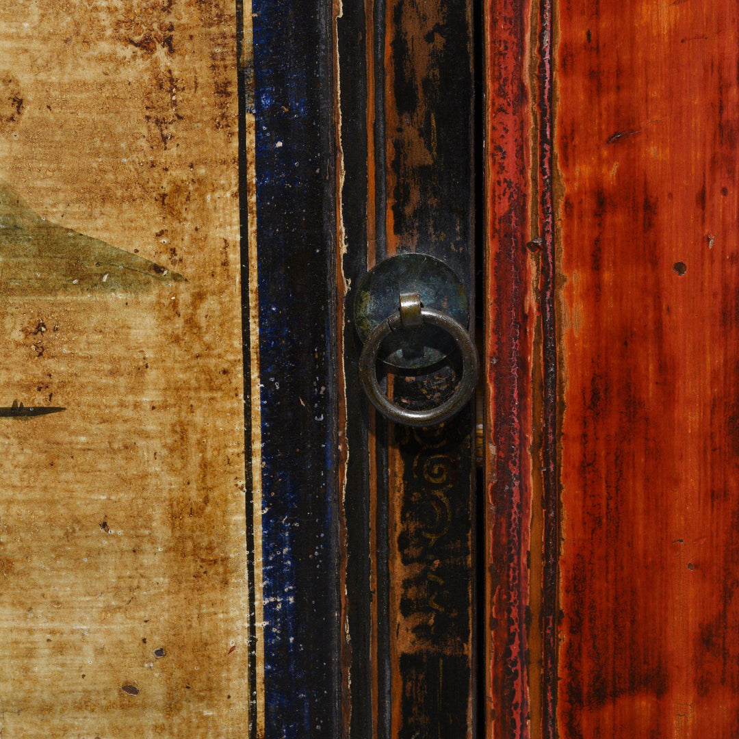 Antique Chinese Red Painted Sideboard From Qinghai Province - 19thC | Indigo Antiques