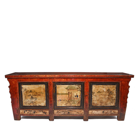 Painted Sideboard From Qinghai Province - 19thC