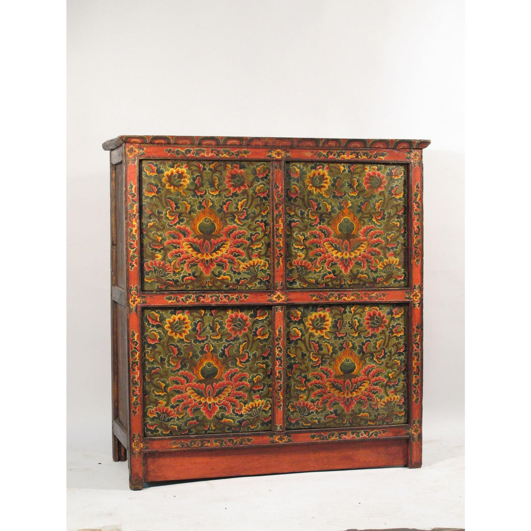 Painted Tibetan Altar Cabinet 20thC - ca 85 years old | Indigo Oriental Antiques