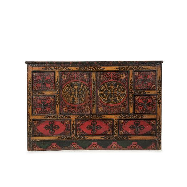 Painted Tibetan Altar Cabinet (Reproduction) Painted Tibetan Altar Cabinet (Reproduction)