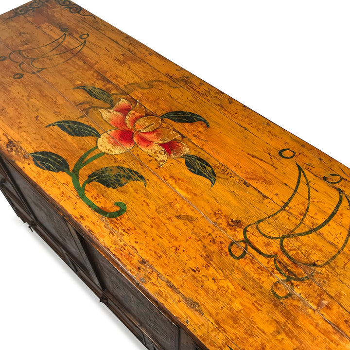 Reproduction Painted Altar Cabinet From Tibet - 126 x 46 x 83 (wxdxh cms) - C1526