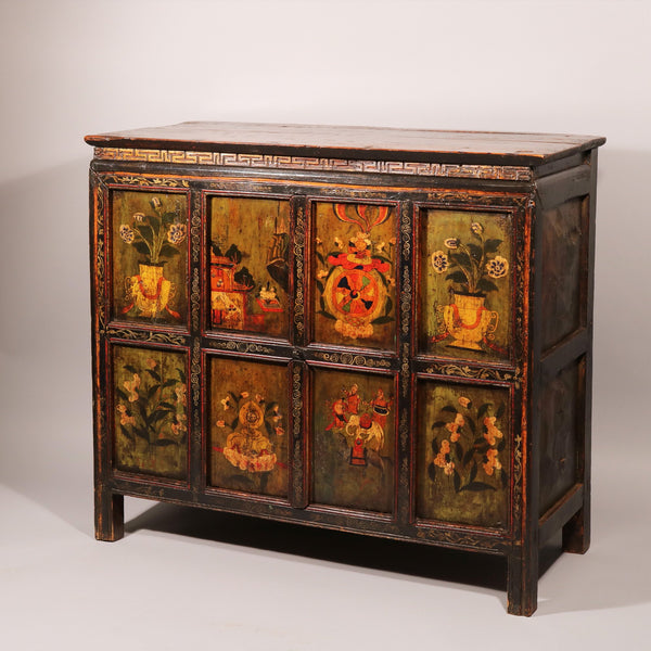 Painted Tibetan Cabinet - 19thC