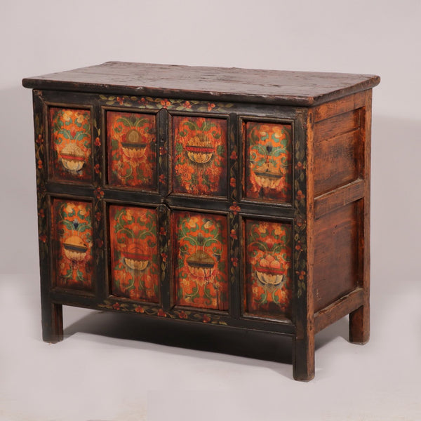 Painted Tibetan Cabinet - 19thC
