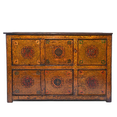 Painted Tibetan Cabinet From Lhasa - 19thC Painted Tibetan Cabinet From Lhasa - 19thC