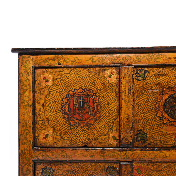 Painted Tibetan Cabinet From Lhasa - 19thC Painted Tibetan Cabinet From Lhasa - 19thC