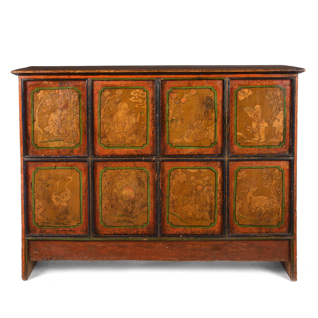 Painted Tibetan Cabinet From Shigatse - 19thC | Indigo Antiques
