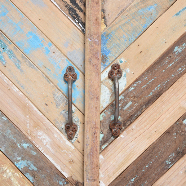 Reclaimed Teakwood Sideboard With Old Paint