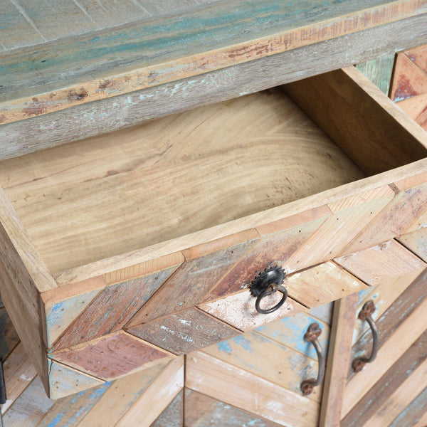Reclaimed Teakwood Sideboard With Old Paint