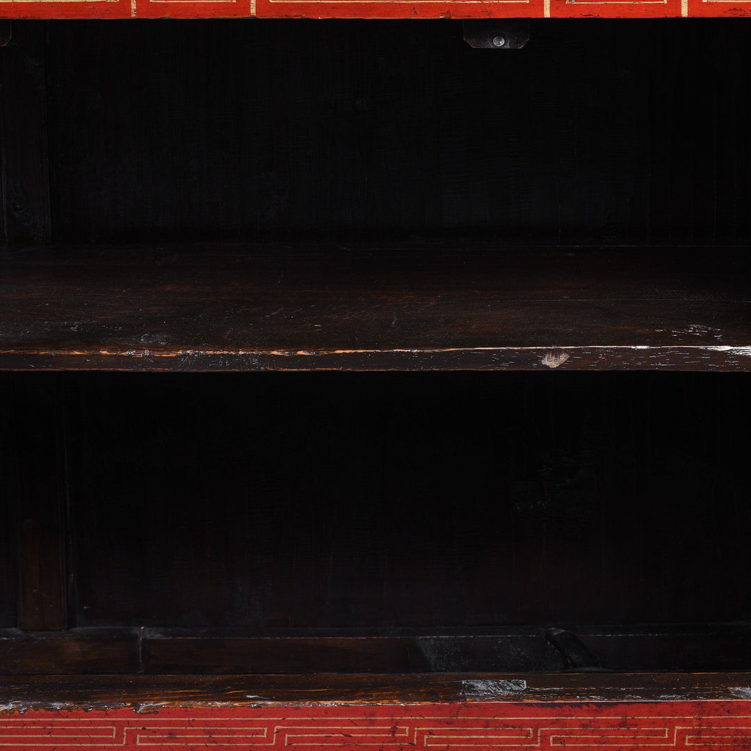 Red Lacquer Chinese Sideboard From Dongbei - Ca 1920 | Indigo Antiques