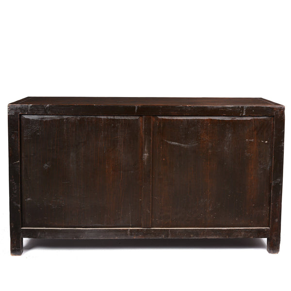 Red Lacquer Chinese Sideboard From Dongbei - Ca 1920