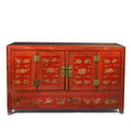 Red Lacquer Chinese Sideboard From Dongbei - Ca 1920
