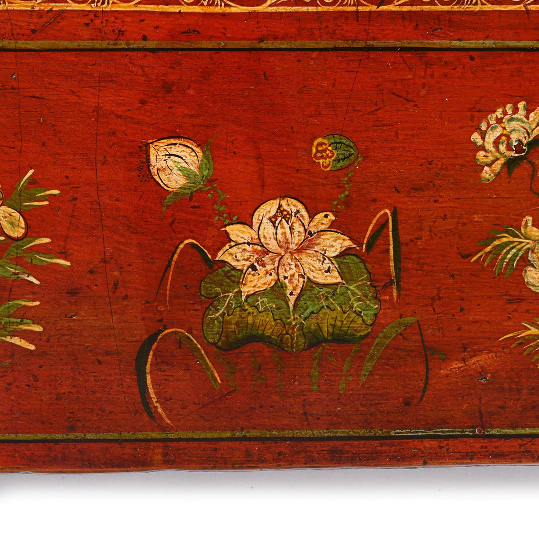 Red Lacquer Chinese Sideboard From Dongbei - Ca 1920 | Indigo Antiques