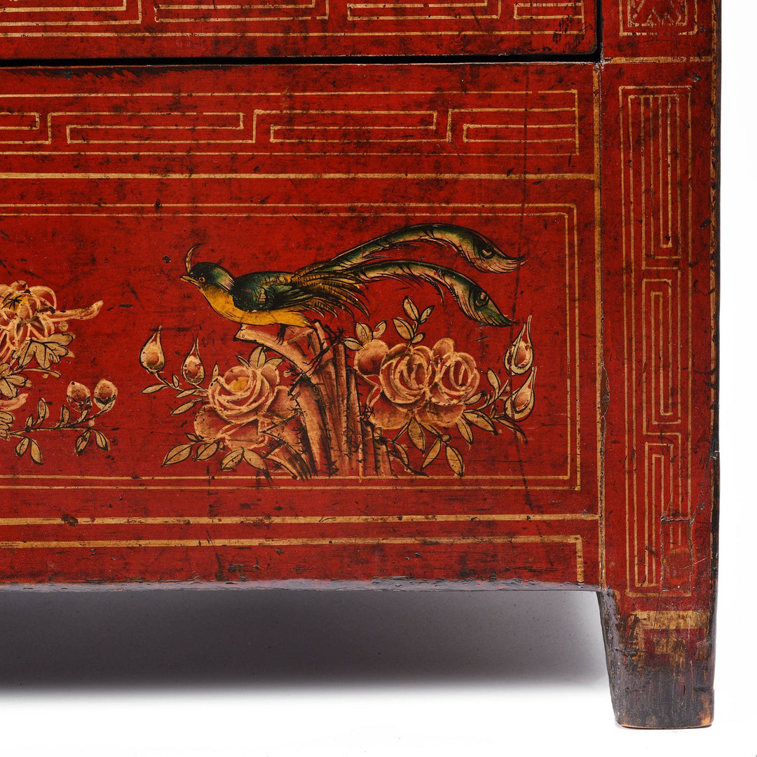 Red Lacquer Chinese Sideboard From Dongbei - Ca 1920 | Indigo Antiques
