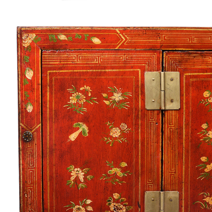 Red Lacquer Chinese Sideboard From Dongbei - Ca 1920 | Indigo Antiques
