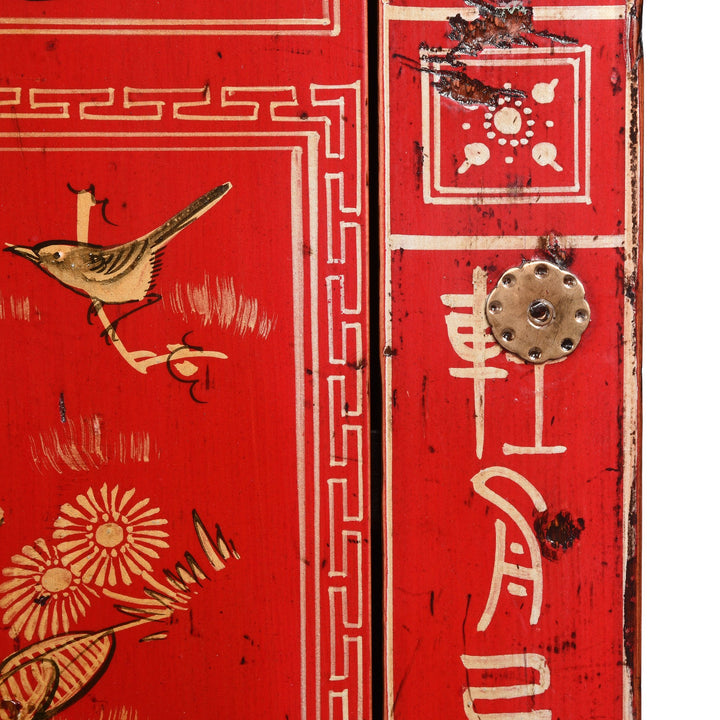 Red Lacquer Chinese Sideboard From Dongbei - Ca 1920 | Indigo Antiques