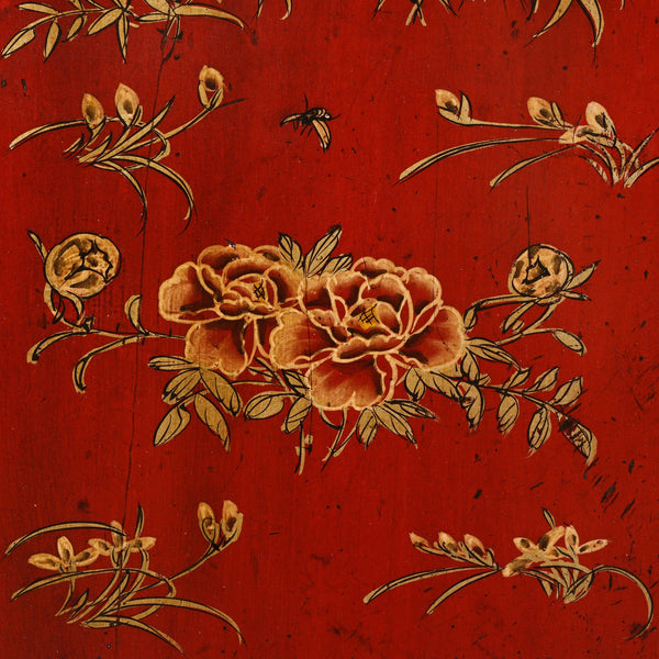 Red Lacquer Chinese Sideboard From Dongbei - Ca 1920