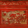 Red Lacquer Sideboard From Dongbei - Ca 1920