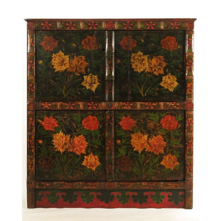 Tibetan Altar Cabinet With Original Painting - 19thC | Indigo Oriental Antiques