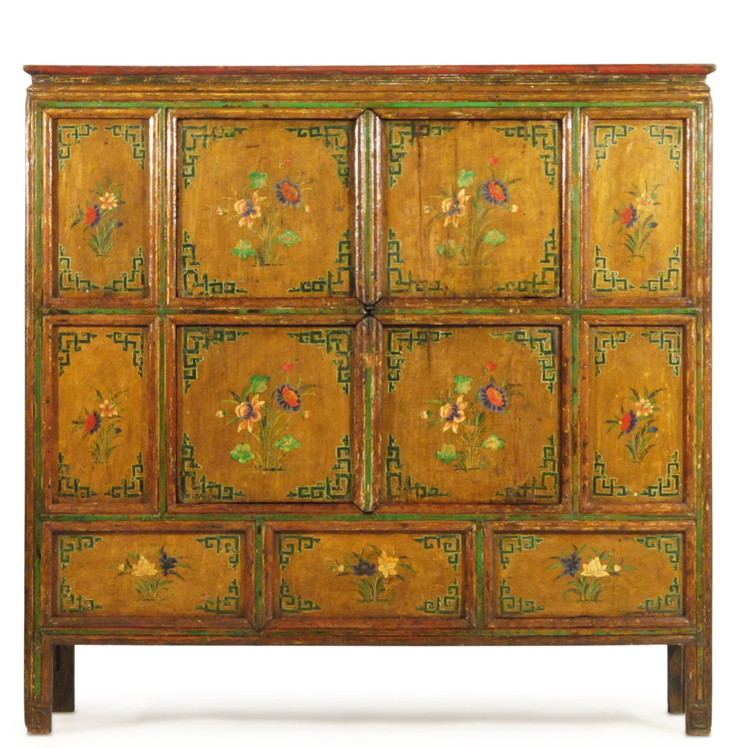 Tibetan Altar Cabinet With Original Painting - 19thC | Indigo Oriental Antiques