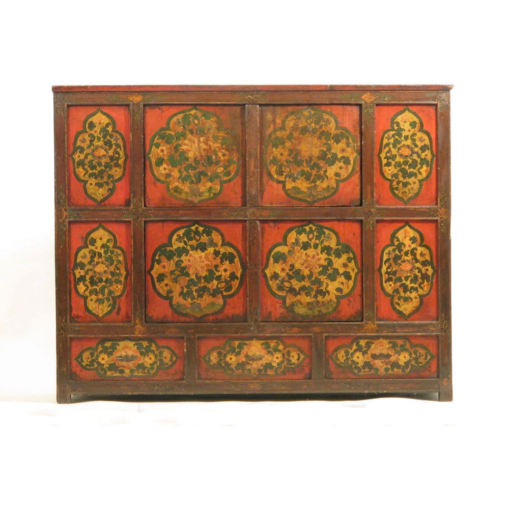Tibetan Altar Cabinet with Original Painting - 19thC | Indigo Oriental Antiques