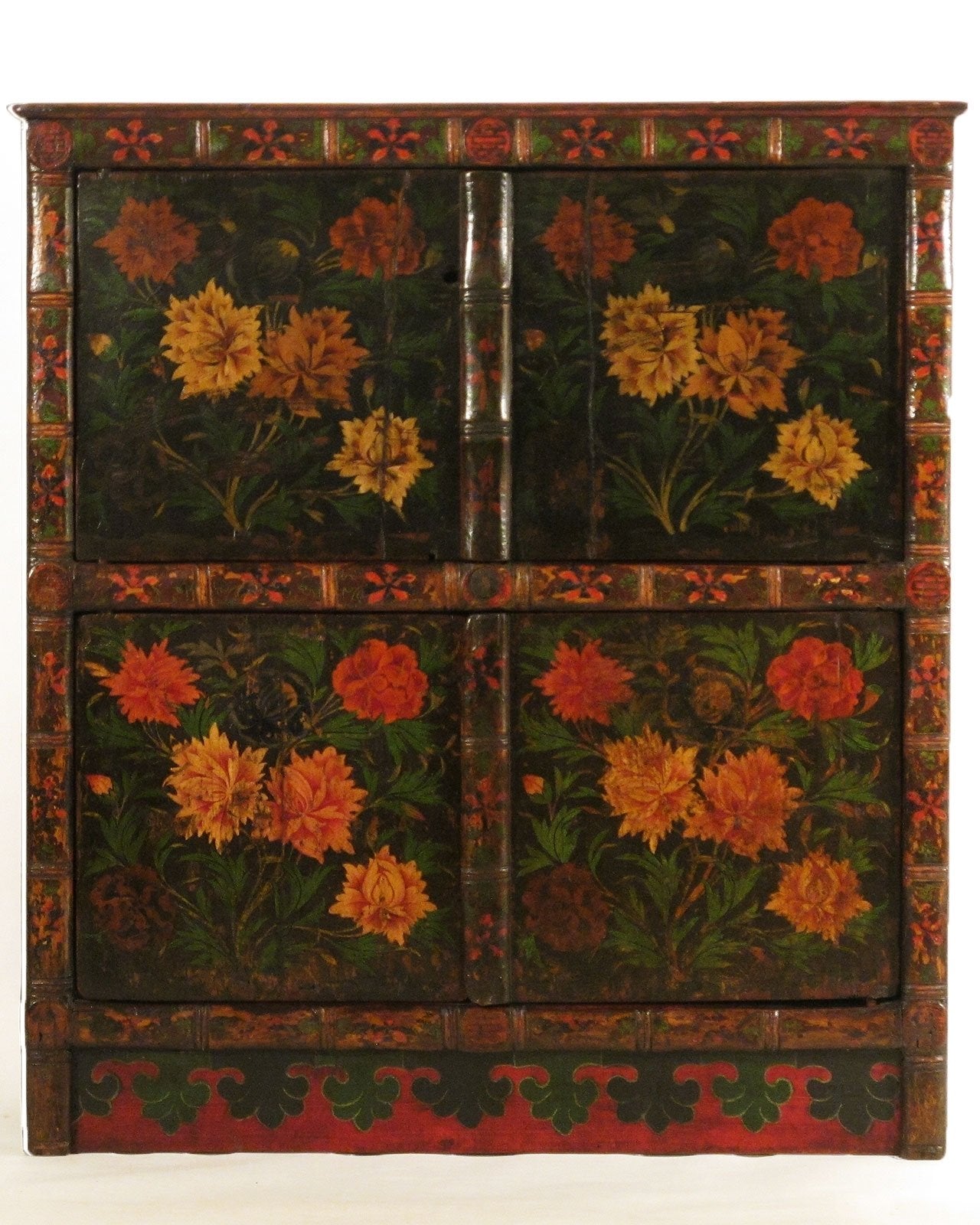 Tibetan Altar Cabinet With Original Painting - 19thC | Indigo Oriental Antiques
