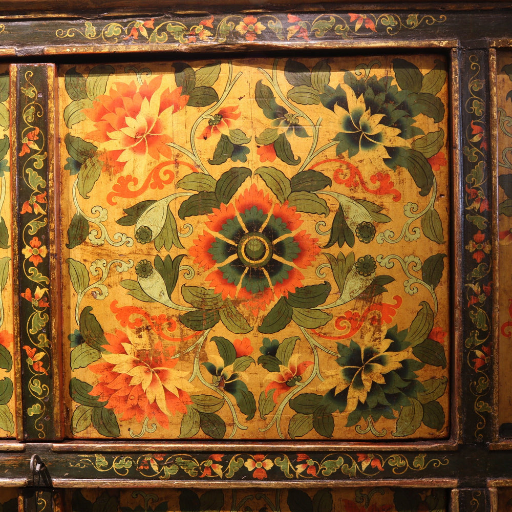 Tibetan Altar Cabinet With Original Painting - 19thC | Indigo Oriental Antiques