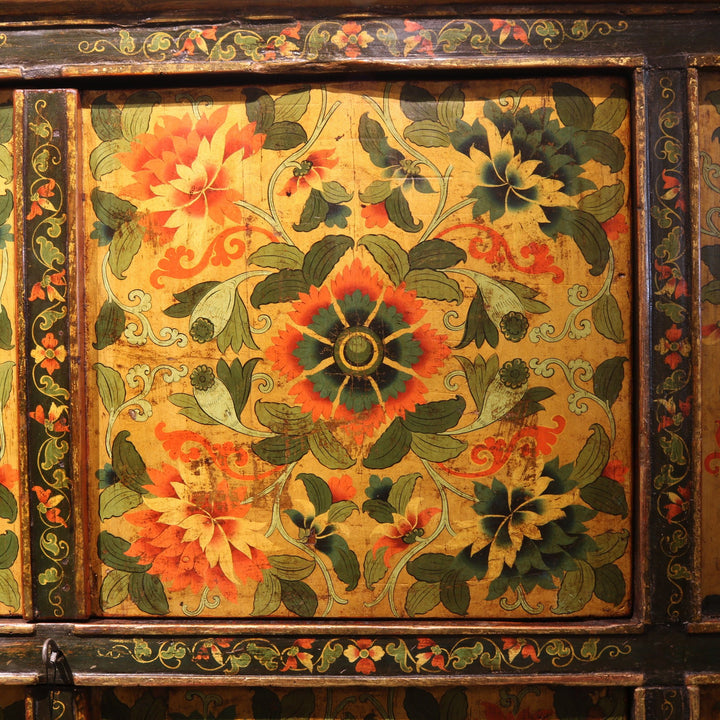 Tibetan Altar Cabinet With Original Painting - 19thC | Indigo Oriental Antiques