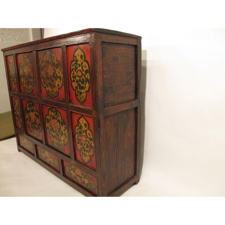 Tibetan Altar Cabinet with Original Painting - 19thC | Indigo Oriental Antiques