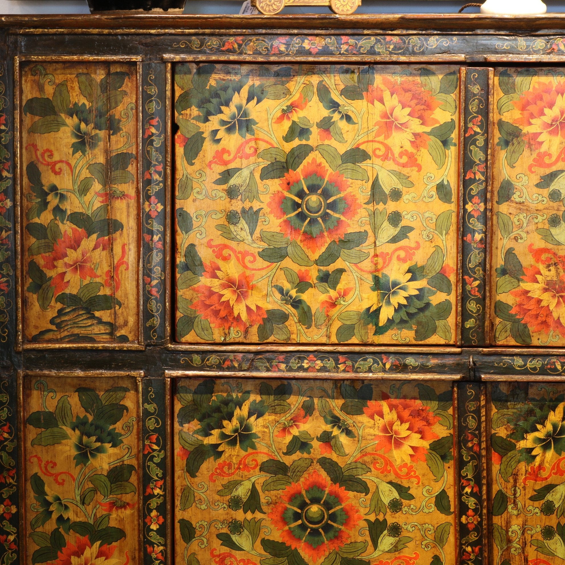 Tibetan Altar Cabinet With Original Painting - 19thC | Indigo Oriental Antiques