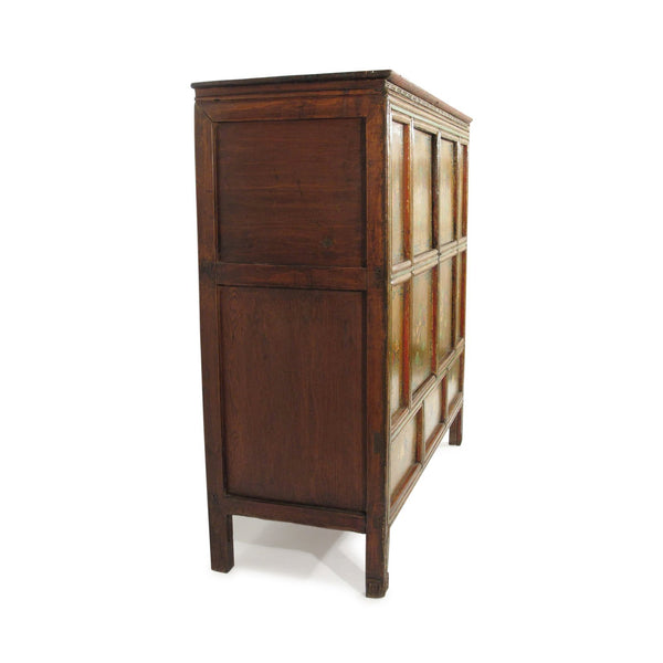 Tibetan Altar Cabinet With Original Painting - 19thC