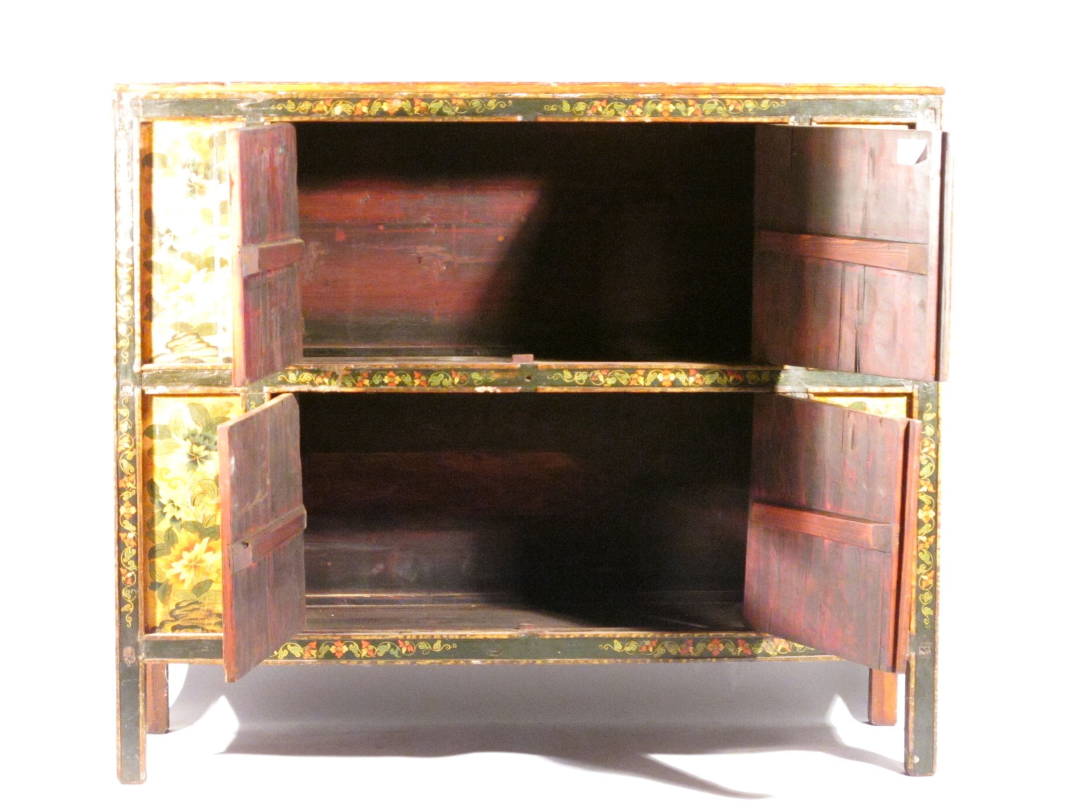 Tibetan Altar Cabinet With Original Painting - 19thC | Indigo Oriental Antiques