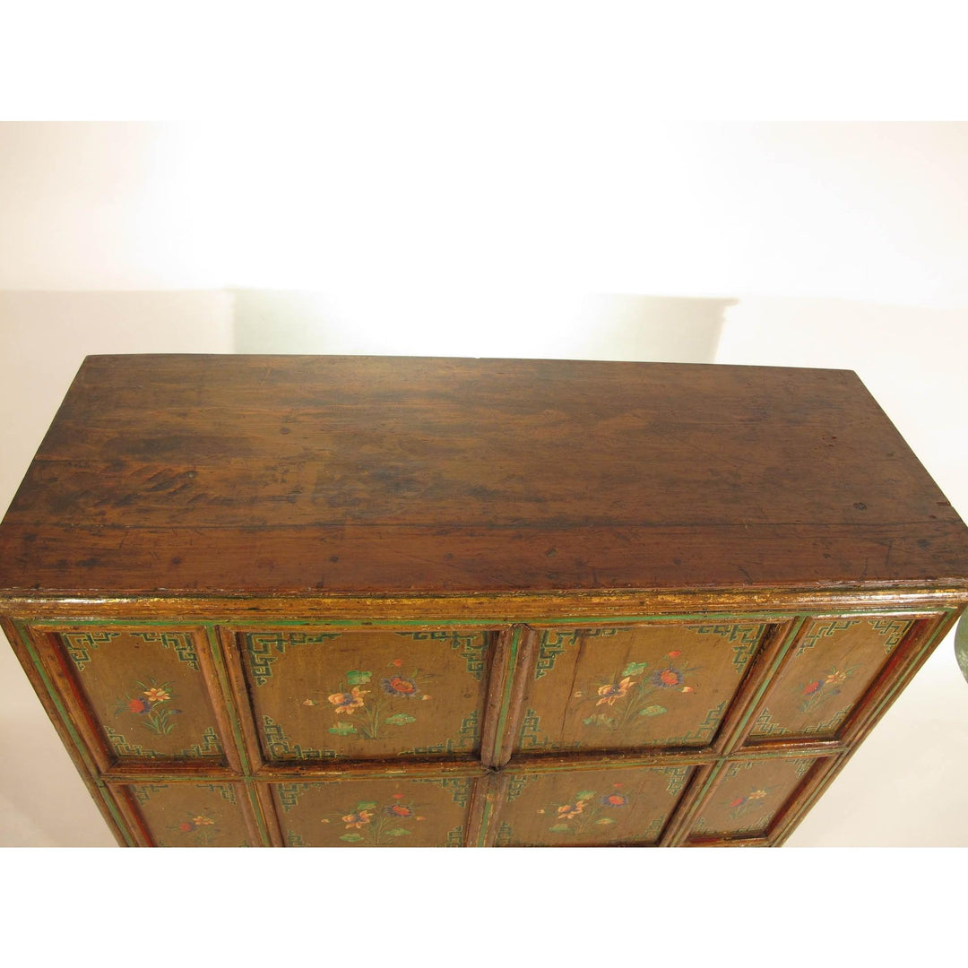 Tibetan Altar Cabinet With Original Painting - 19thC | Indigo Oriental Antiques