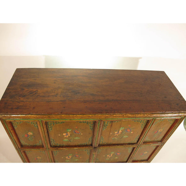 Tibetan Altar Cabinet With Original Painting - 19thC
