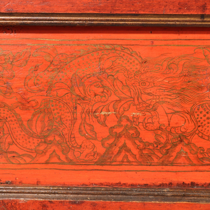 Tibetan Altar Cabinet with Original Painting - 19thC | Indigo Oriental Antiques