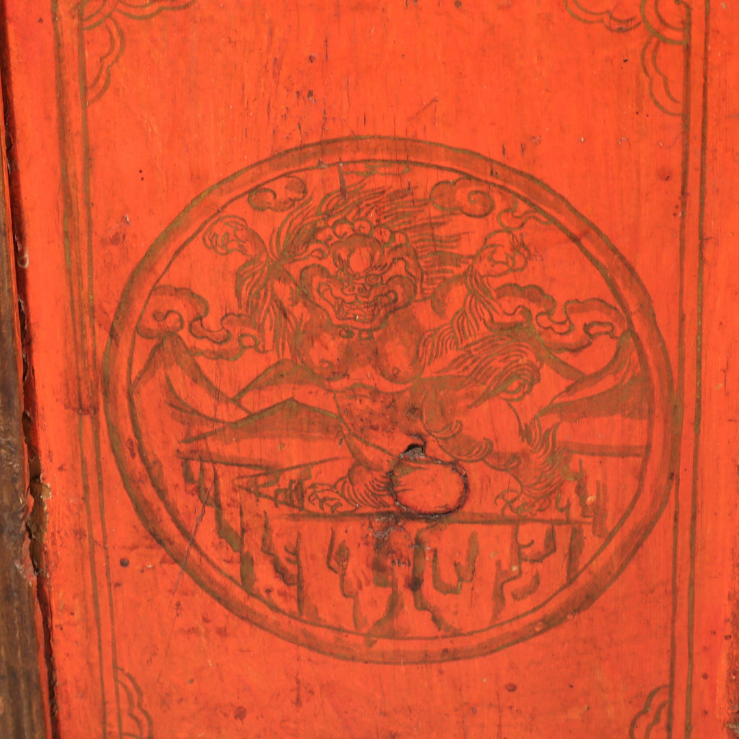 Tibetan Altar Cabinet with Original Painting - 19thC | Indigo Oriental Antiques