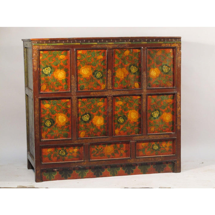 Tibetan Altar Cabinet With Original Painting - circa 1920 | Indigo Oriental Antiques