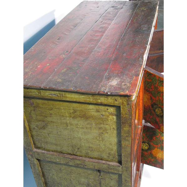 Tibetan Altar Cabinet With Original Painting - circa 1920