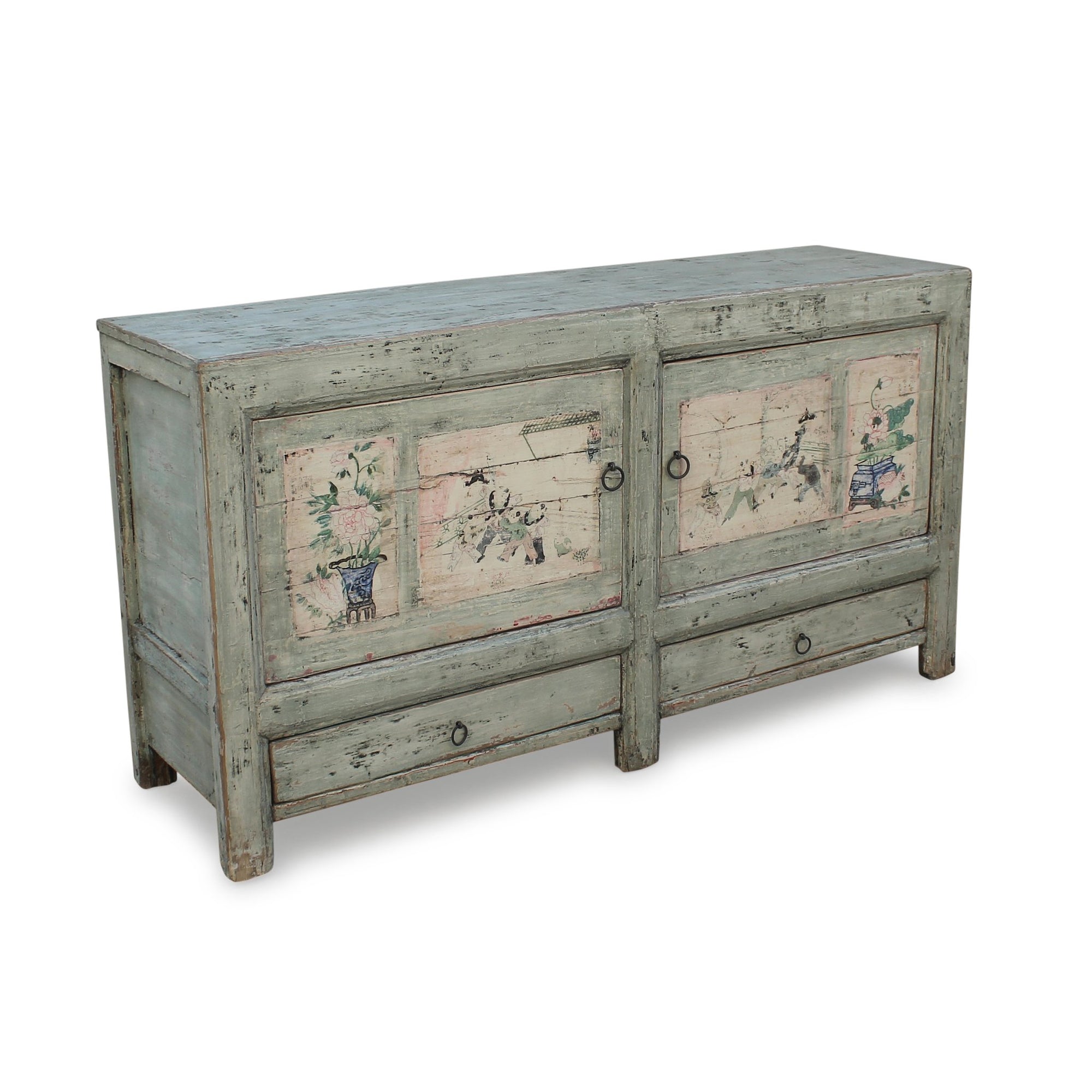 Blue Painted Sideboard - Pine From Shanxi - 158 x 45 x 84 (wxdxh cms) - C1316